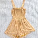 Hollister Smocked Open Back Romper - Golden Yellow - S Photo 2