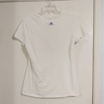 Adidas  White & Purple Spellout Logo The Go-To Tee Tshirt Photo 1
