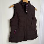 Merona  Brown Vest Women’s Size Medium Zip Up Fleece Lining Photo 1