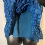 Ny Collection Blue Lace Sleeveless Peplum Top Photo 1