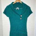 Derek Heart  Sweater Dress Juniors Large Runs Small cap sleeves knit shawl collar Photo 1