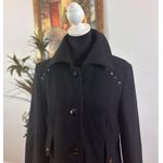 Cato  Pea Coat Womens M Black Blended Wool 4 Button Front Long Sleeve Studded Photo 1