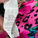 Vintage Sea Fair bright pink & black floral flower one piece bathing suit sz 14 Photo 6