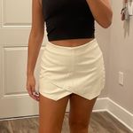 white faux leather envelope skort Photo 0