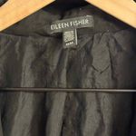 Eileen Fisher Black Woven Tencel Grain Long Silk Lined Jacket Medium $398 Photo 5
