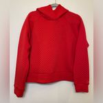 New Balance Women's Quilted Red Heat Cropped Hoodie Sweater Size L Photo 2