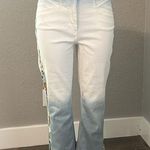 Anthropologie  Dye Ombre Johanna Jeans Sky Blue White Crop floral print sz30 #167 Photo 0