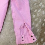 Ascot & Hart pink ribbed embroidered peace sign snap button jumpsuit size small Photo 9