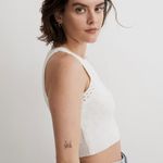 Madewell  Crochet-Trim Crop Sweater Tank in Lighthouse White Size S NWT Photo 1