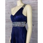 My Michelle  Blue One Shoulder Ruched Formal Beaded Empire Waist dress size 13 Photo 9