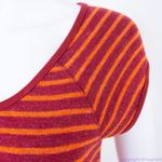 Free People red and yellow stripes wool cotton blend sweater dress, XS Photo 7