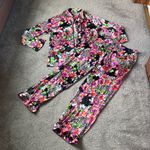 Victoria's Secret Victoria’s Secret Floral Animal Print Satin Pajama Set SIZE S Photo 0
