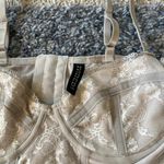 Divided  White Floral Lacey Tank Bra Top Women's Size S Photo 1