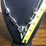 Sterling Silver Old Southwest White Buffalo Turquoise Cabochon Link Necklace 925 Photo 10