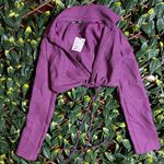 ZARA  Purple Houndstooth Cropped Collared Top Size XS NWT! Photo 1