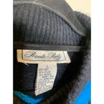 Vintage Silk Angora Blend Black Blue Diamond Beaded Sweater Sz Large Photo 8