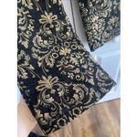 Urban Outfitters  Womens 4 Black Gold Jaquard Nicky Flare Trouser Pant Holiday Photo 3
