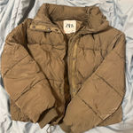 ZARA  Green Oversized Puffer Jacket Photo 0