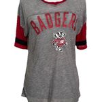 None Wisconsin Badgers Short Sleeve V Neck Top Size Small Photo 0