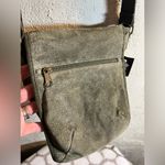 wilson's leather Vintage Suede Crossbody Bag by Wilson Leather w/ camo strap NWT Photo 1