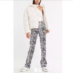 I am gia I.AM.GIA Slater Snake Print Zip-Front Pant Silver Black M Photo 1