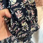 Umgee  Babydoll Short Dress Flowy Navy Blue Floral Boho Tunic Photo 5