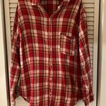 CP Shades Red Plaid and Gingham Gauze Cotton Button Down Photo 0