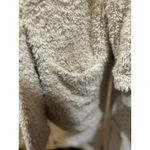 Me Jane Plush Faux Fur Teddy Coat Cream Beige Long Sleeve Button Pockets Size M Photo 3