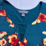 Market & Spruce  Floral Teal Blouse Photo 3