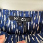 Nic+Zoe Womens Abstract Print Pants Sz 12 Blue High Rise Cropped Casual Career Photo 3