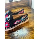 Johnny Was  Black Floral Embroidered Espadrilles Size 38 (Size 7.5) Photo 4