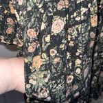 Peruvian Connection  Black/Brown Floral Long Sleeve Baby Doll Size Large Photo 2