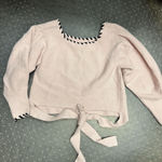 Chicwish Women's Baby Pink Size S/M Sweater With Black Tie Details EUC Photo 9