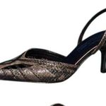 Donald Pliner Hand Painted Cobra Leather Shoe New Pointy Toe Sling Back $265 NWT White Size 5 Photo 2