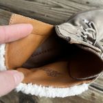 Lucky Brand Demia Lace Up Hiker Booties Woman's 9.5 Dune Oiled Suede Faux Collar Photo 9