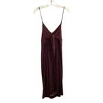 Banana Republic Slip Midi Dress Size Medium Petite Leopard Brown Pink Tie Back Photo 1