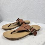 blowfish  Cork Sandals Womens 8 Brown Leather Buckle Slip On Summer Thong Photo 2