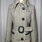 SOIA & KYO  Gray Houndstooth Wool Belted Jacket | M Photo 0