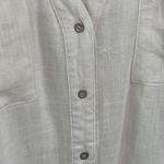 Love Riche NWT Women's White Button-Up Linen Blend Tunic Top Size Large Photo 4