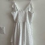 Japna  White Polka Dot Ruffle Romper Size M Sleeveless Tiered Hem Summer Casual Photo 2