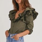 Something Navy  Bailey Ruffled Top Photo 0