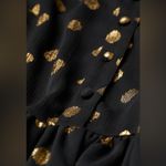H&M NWOT  Chiffon Dress Black/gold-colored dots Photo 2