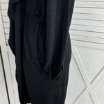 Elodie Waterfall Linen Blend Cardigan Topper Jacket Black XS Open Photo 5