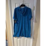 Swim 365 Women's Sz 14/16 Hooded Terry Swim Cover Up Blue Full Zip Short Sleeves Photo 11