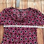 Ny Collection Women Long Sleeve Cowl Neck Geometric Print Midi Dress Size Small Photo 4