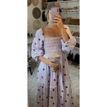 Free People  Dahlia Embroidered Maxi Dress in Frost Lavender Combo Size X-Small Photo 2
