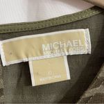 Michael Kors  10 Women’s Olive Striped Sleeveless Mini Dress Cocktail Party Lined Photo 2