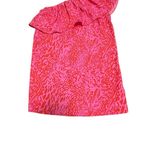 VICI One Shoulder Ruffle Dress Pink Orange Animal Print Sleeveless - Size Med Photo 3