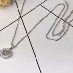 Silver Initial Crystal Pendant Necklace A Photo 5