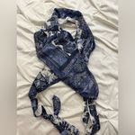 Blue and White Paisley Scarf Photo 1